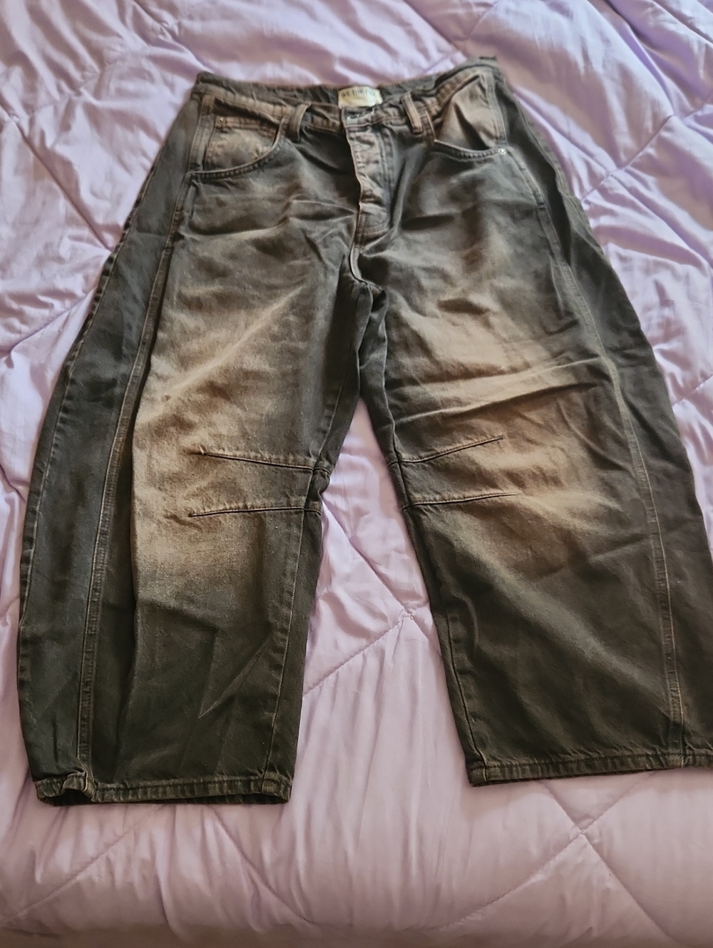 We The Free Women's Barrel Cut Jeans in Distressed Brown Fade 30S